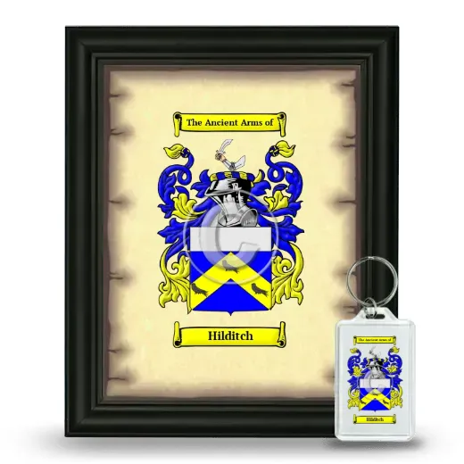 Hilditch Framed Coat of Arms and Keychain - Black