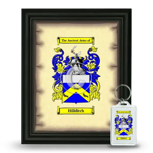 Hillditch Framed Coat of Arms and Keychain - Black