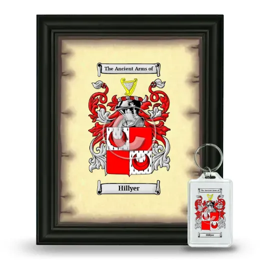 Hillyer Framed Coat of Arms and Keychain - Black