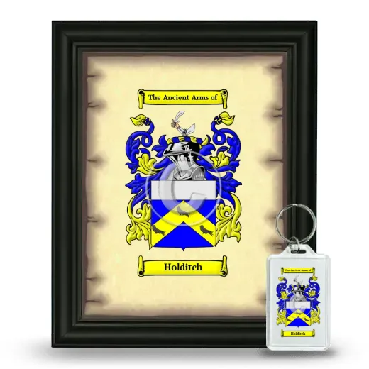 Holditch Framed Coat of Arms and Keychain - Black