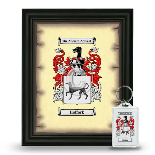 Holfork Framed Coat of Arms and Keychain - Black