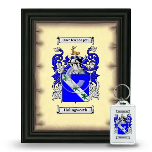 Holingworth Framed Coat of Arms and Keychain - Black