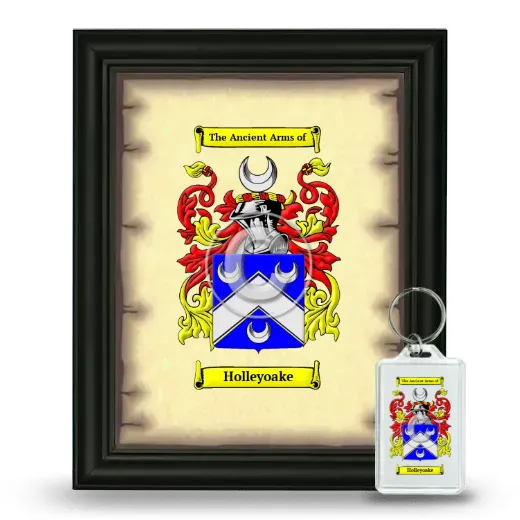 Holleyoake Framed Coat of Arms and Keychain - Black