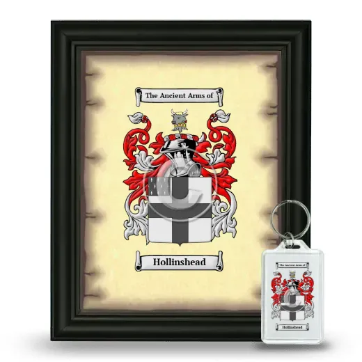Hollinshead Framed Coat of Arms and Keychain - Black