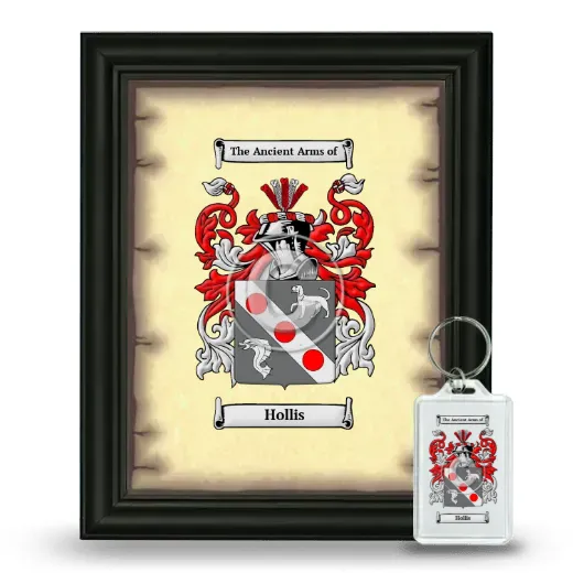 Hollis Framed Coat of Arms and Keychain - Black