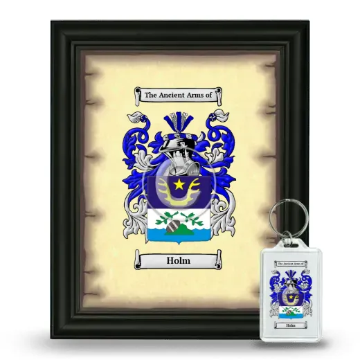 Holm Framed Coat of Arms and Keychain - Black