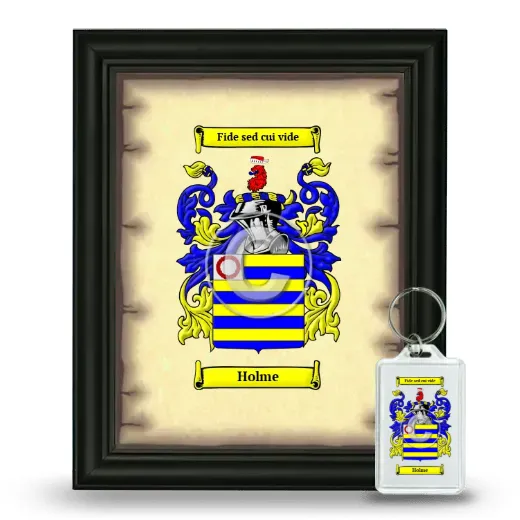 Holme Framed Coat of Arms and Keychain - Black