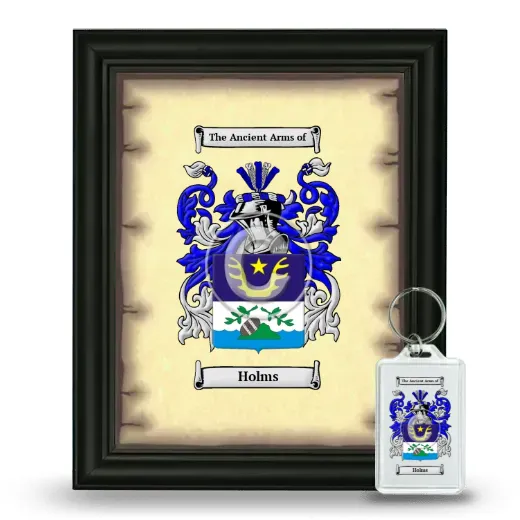 Holms Framed Coat of Arms and Keychain - Black
