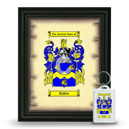 Holter Framed Coat of Arms and Keychain - Black