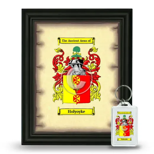 Holyoyke Framed Coat of Arms and Keychain - Black