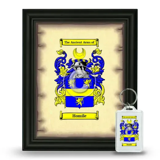 Homile Framed Coat of Arms and Keychain - Black