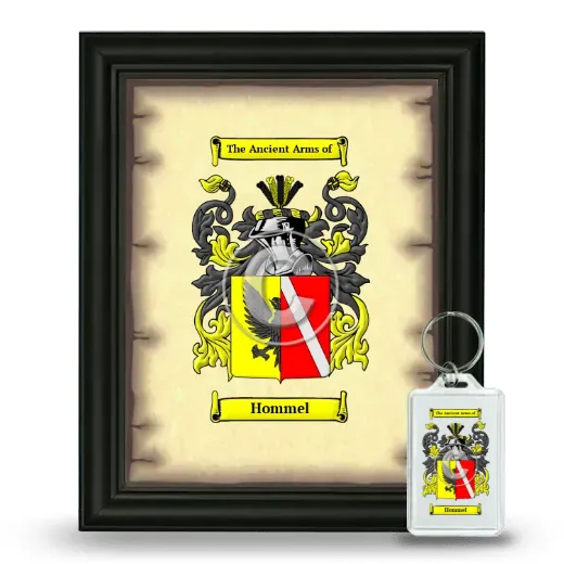 Hommel Framed Coat of Arms and Keychain - Black