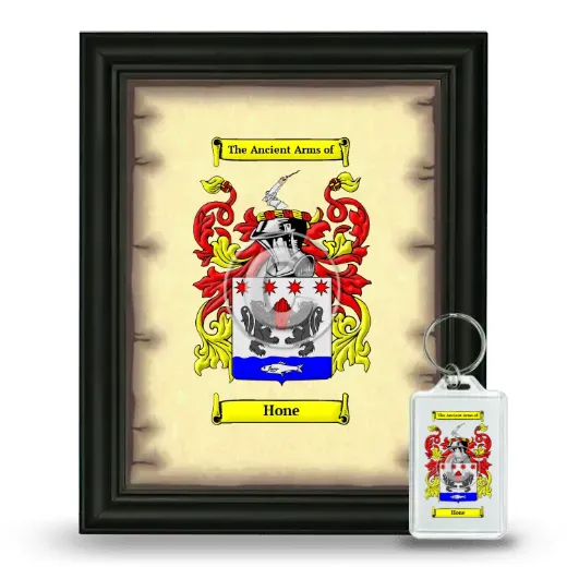 Hone Framed Coat of Arms and Keychain - Black