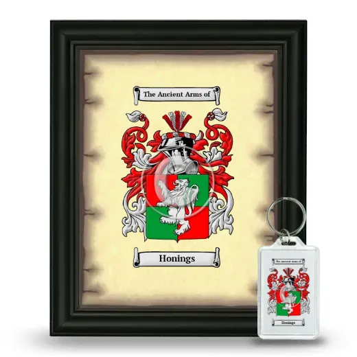 Honings Framed Coat of Arms and Keychain - Black