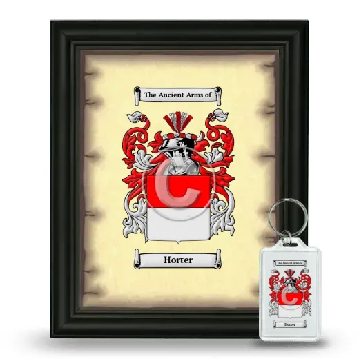 Horter Framed Coat of Arms and Keychain - Black