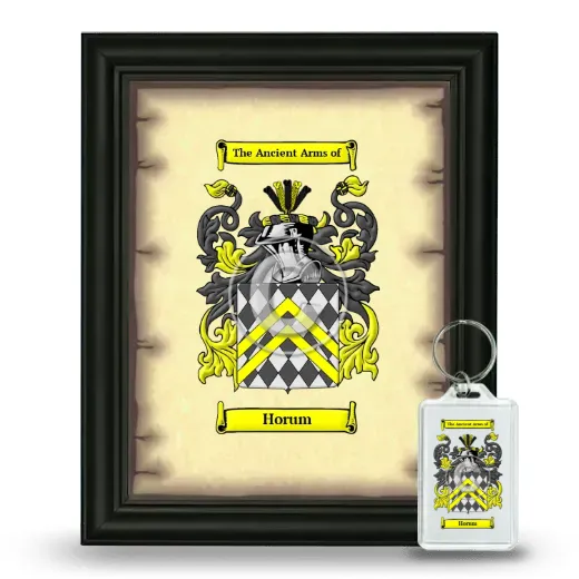 Horum Framed Coat of Arms and Keychain - Black
