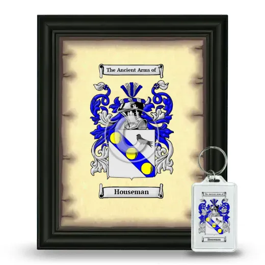 Houseman Framed Coat of Arms and Keychain - Black