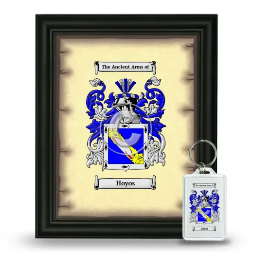 Hoyos Framed Coat of Arms and Keychain - Black