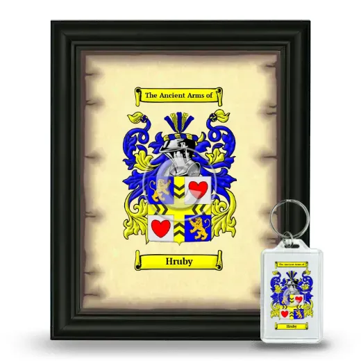Hruby Framed Coat of Arms and Keychain - Black