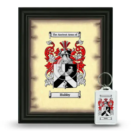 Hubby Framed Coat of Arms and Keychain - Black