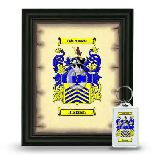Hucksam Framed Coat of Arms and Keychain - Black