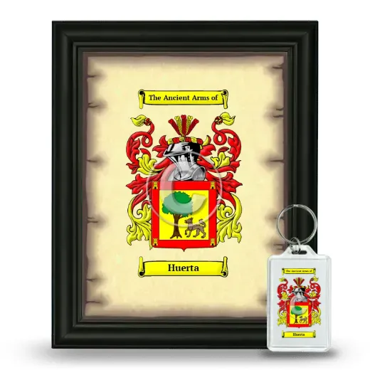 Huerta Framed Coat of Arms and Keychain - Black