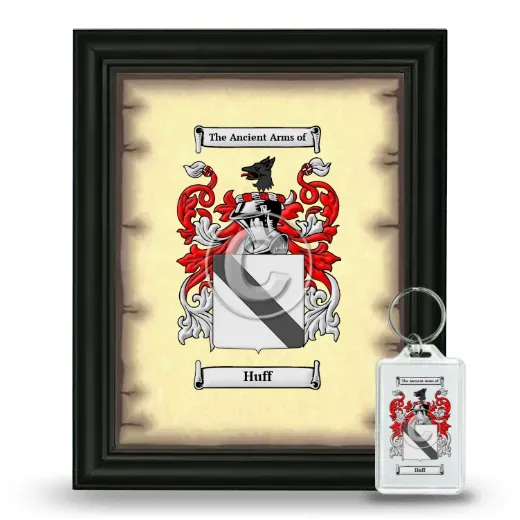 Huff Framed Coat of Arms and Keychain - Black