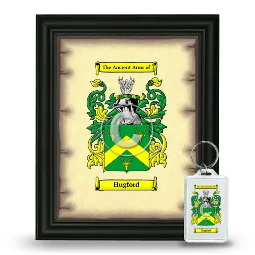 Hugford Framed Coat of Arms and Keychain - Black