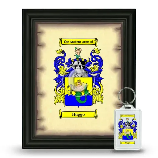 Huggo Framed Coat of Arms and Keychain - Black