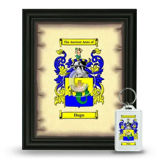 Hugo Framed Coat of Arms and Keychain - Black