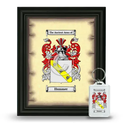 Hummer Framed Coat of Arms and Keychain - Black