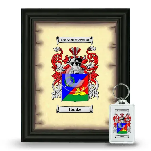 Hunke Framed Coat of Arms and Keychain - Black