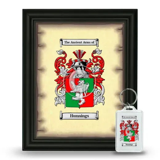 Hunnings Framed Coat of Arms and Keychain - Black