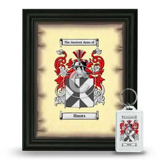 Hunts Framed Coat of Arms and Keychain - Black
