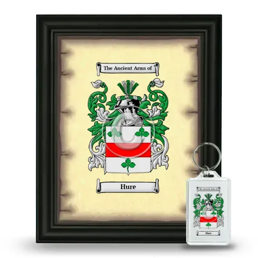 Hure Framed Coat of Arms and Keychain - Black
