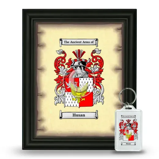 Husan Framed Coat of Arms and Keychain - Black