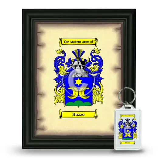 Huzzo Framed Coat of Arms and Keychain - Black
