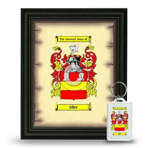 Idler Framed Coat of Arms and Keychain - Black