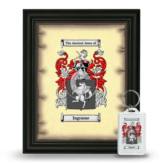 Ingrame Framed Coat of Arms and Keychain - Black