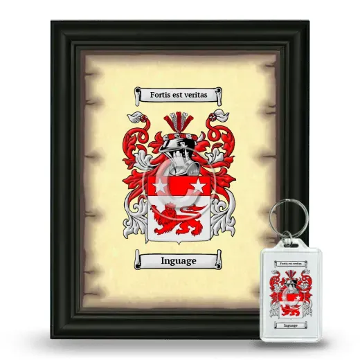 Inguage Framed Coat of Arms and Keychain - Black