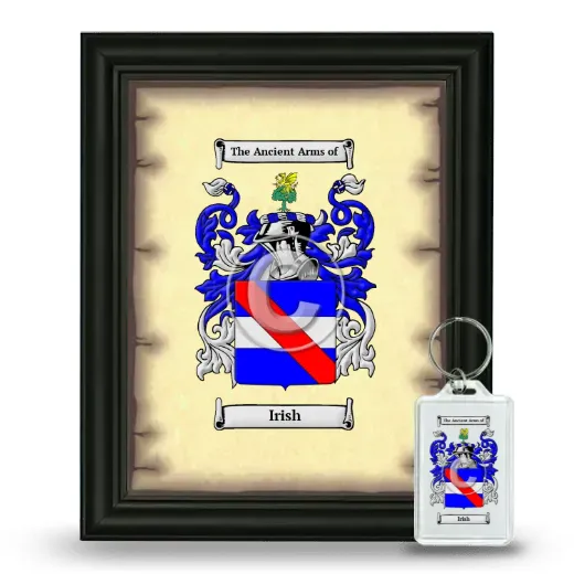 Irish Framed Coat of Arms and Keychain - Black