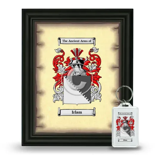 Irlam Framed Coat of Arms and Keychain - Black