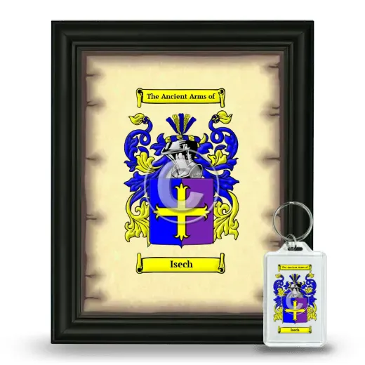 Isech Framed Coat of Arms and Keychain - Black
