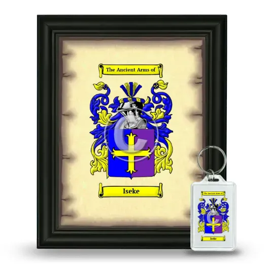 Iseke Framed Coat of Arms and Keychain - Black