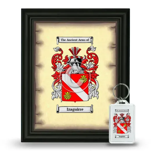 Izaguirre Framed Coat of Arms and Keychain - Black