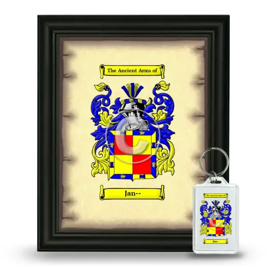 Jan-- Framed Coat of Arms and Keychain - Black