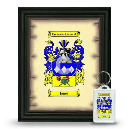Janet Framed Coat of Arms and Keychain - Black