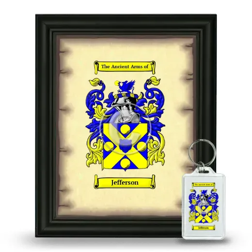 Jefferson Framed Coat of Arms and Keychain - Black