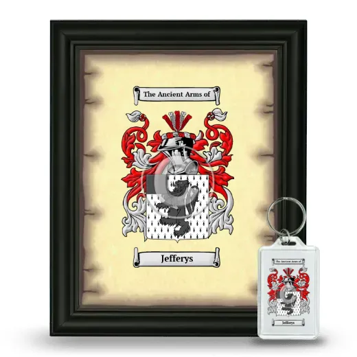 Jefferys Framed Coat of Arms and Keychain - Black