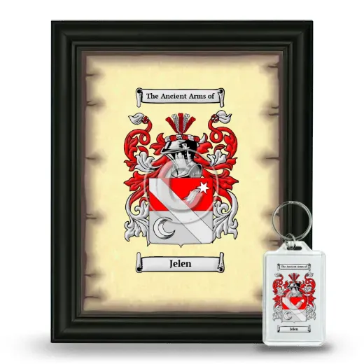 Jelen Framed Coat of Arms and Keychain - Black
